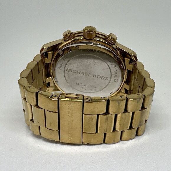 Michael Kors Runway MK8077 Men's Gold Stainless Steel Analog Dial Watch HME73 - Picture 9 of 11
